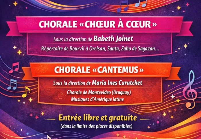 Samedi 25 avril, à 17h30 à la Chapelle des Minimes, concert exceptionnel de la chorale Choeur à coeur et de la chorale de Montevideo, Cantemus